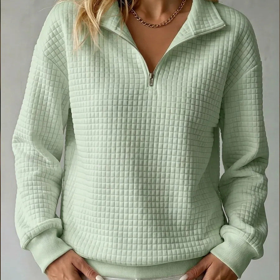 Brooke | Quilted Quarter-Zip Sweater