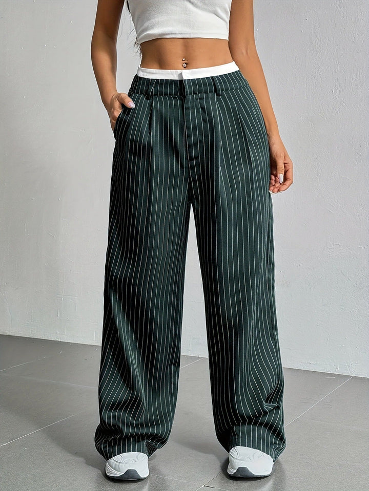 Rosanne | Pinstripe Wide-Leg Trousers