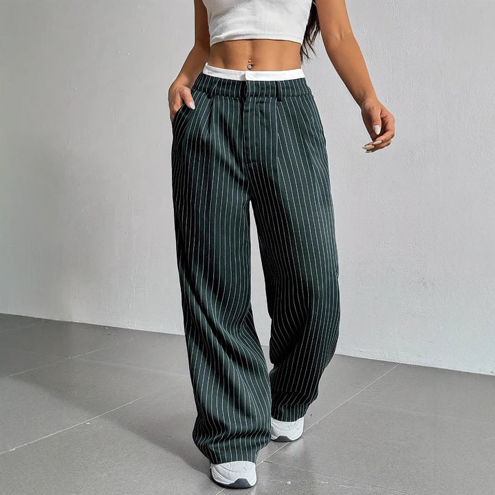 Rosanne | Pinstripe Wide-Leg Trousers