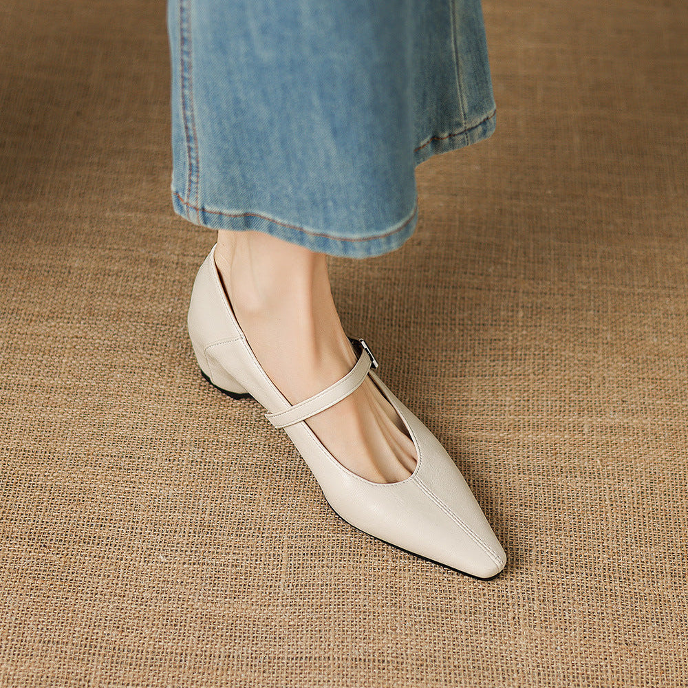 Erin | Pointed-Toe Mary Jane Flats