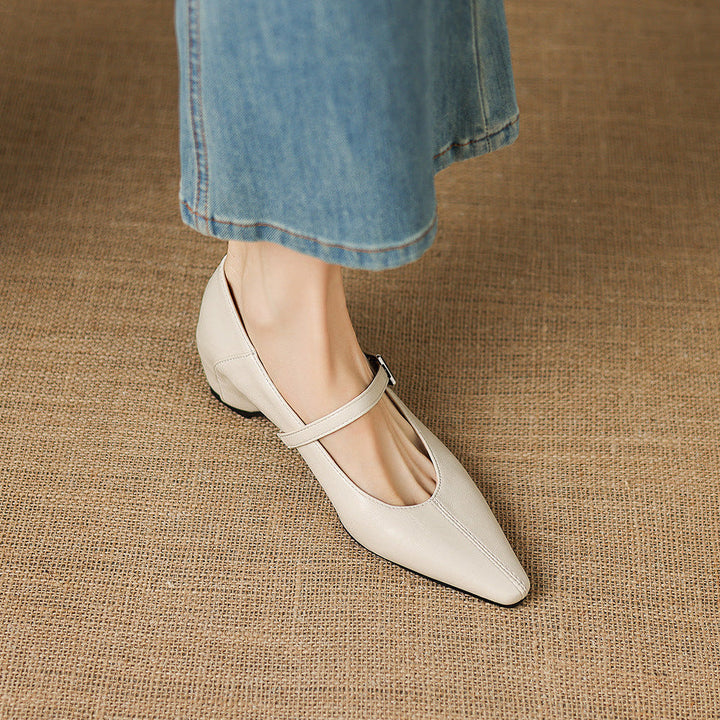 Erin | Pointed-Toe Mary Jane Flats