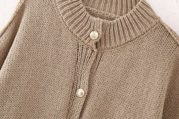 Bernice | Round Neck Chunky Knit Cardigan