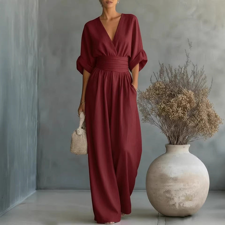 Lena | Wide-Leg Wrap Jumpsuit