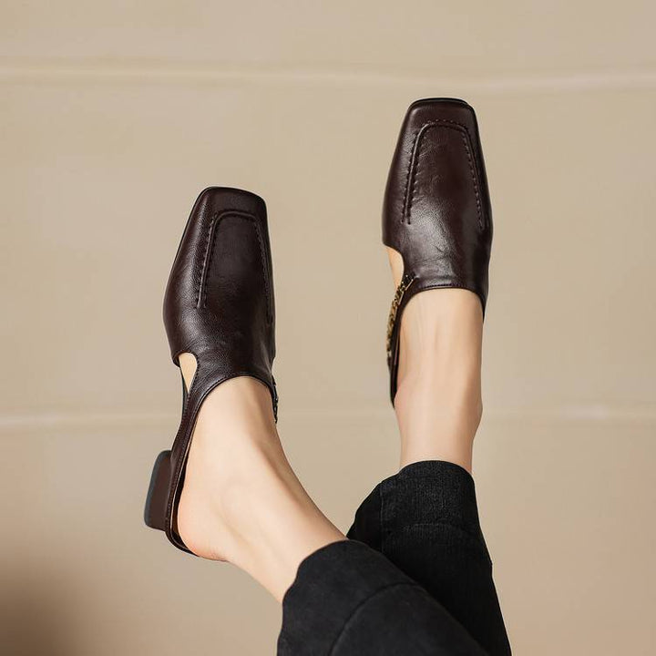 Vivienne | Square-Toe Slingback Mules