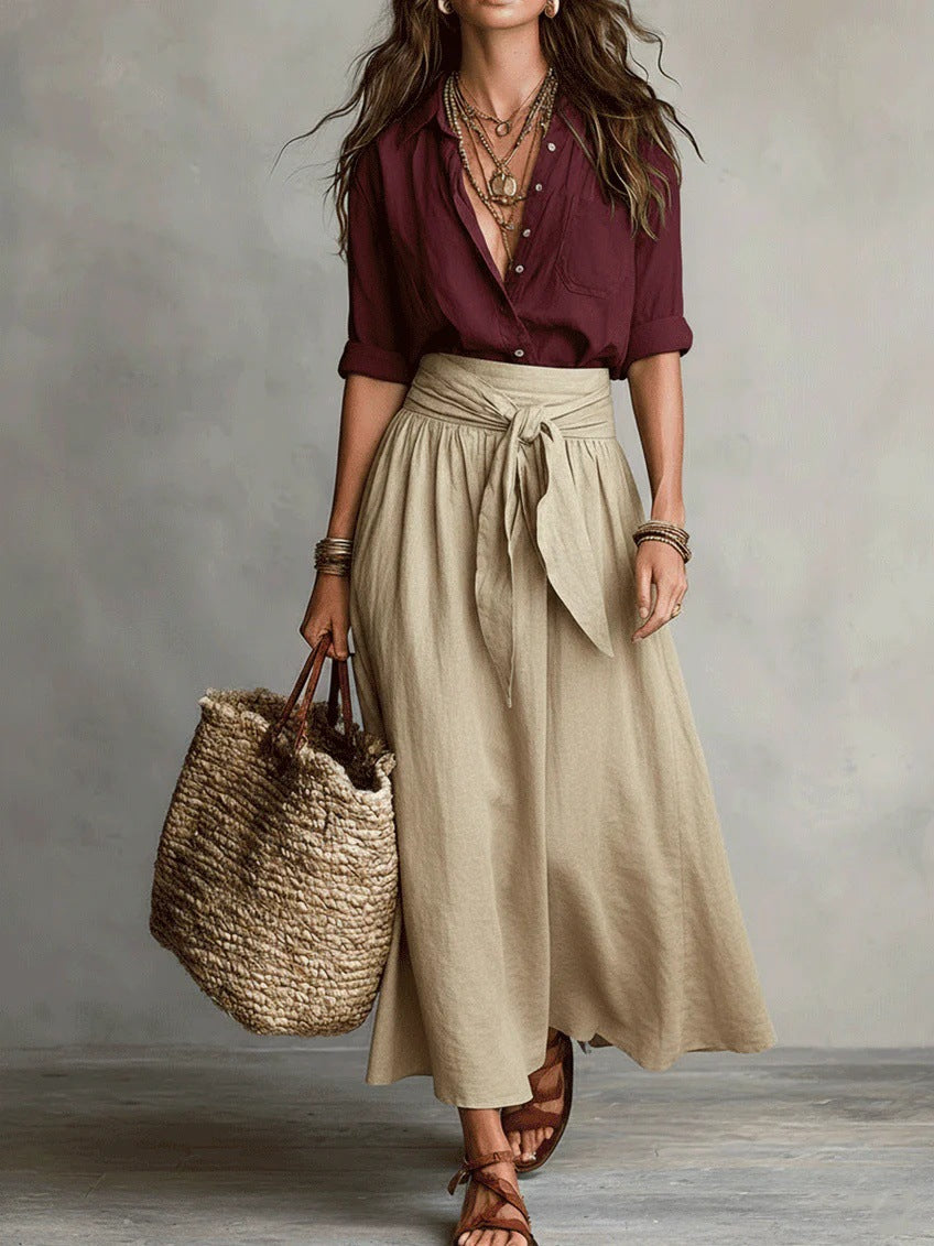 Guinevere | Tie-Waist Midi Two-Piece Set