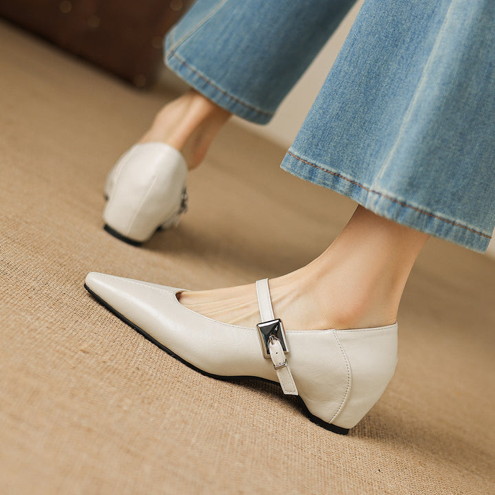 Erin | Pointed-Toe Mary Jane Flats