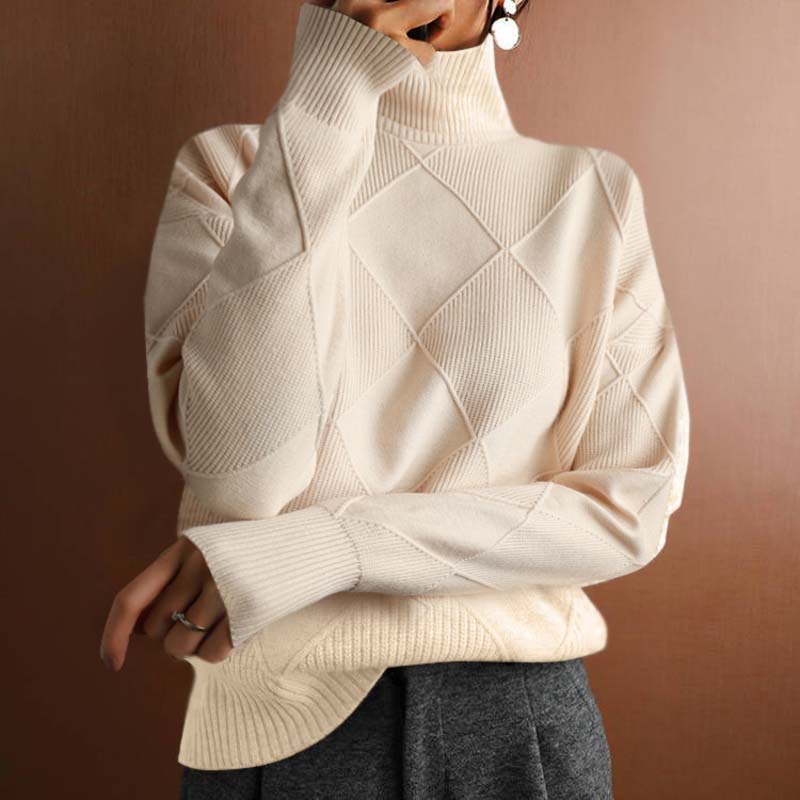 Cecily | Textured Roll-Neck Jumper