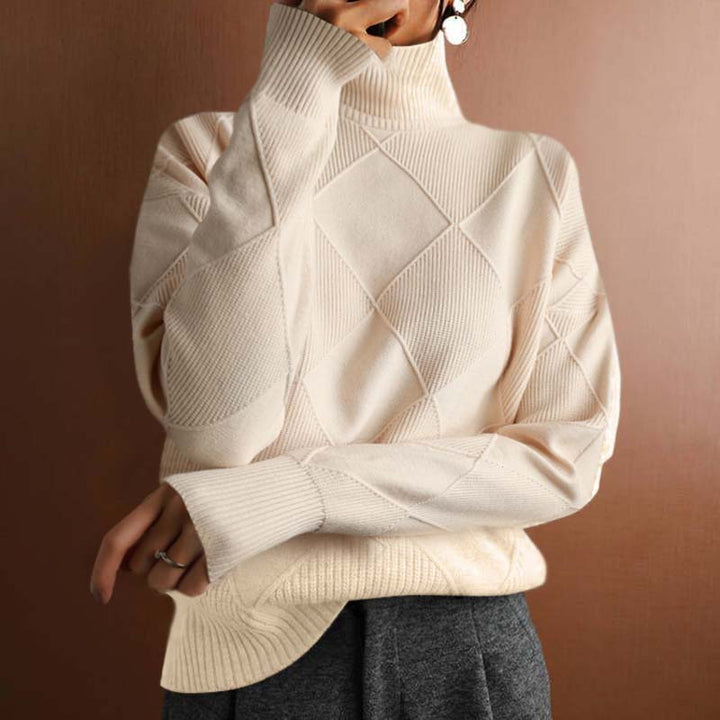 Cecily | Textured Roll-Neck Jumper