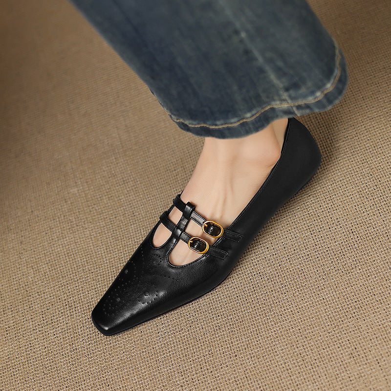 Etta | Brogued Double-Strap Mules