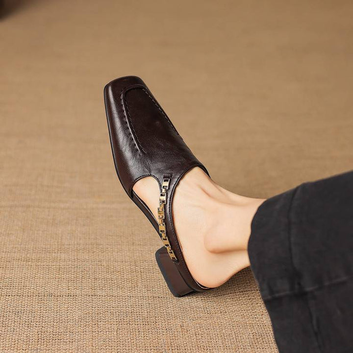 Vivienne | Square-Toe Slingback Mules