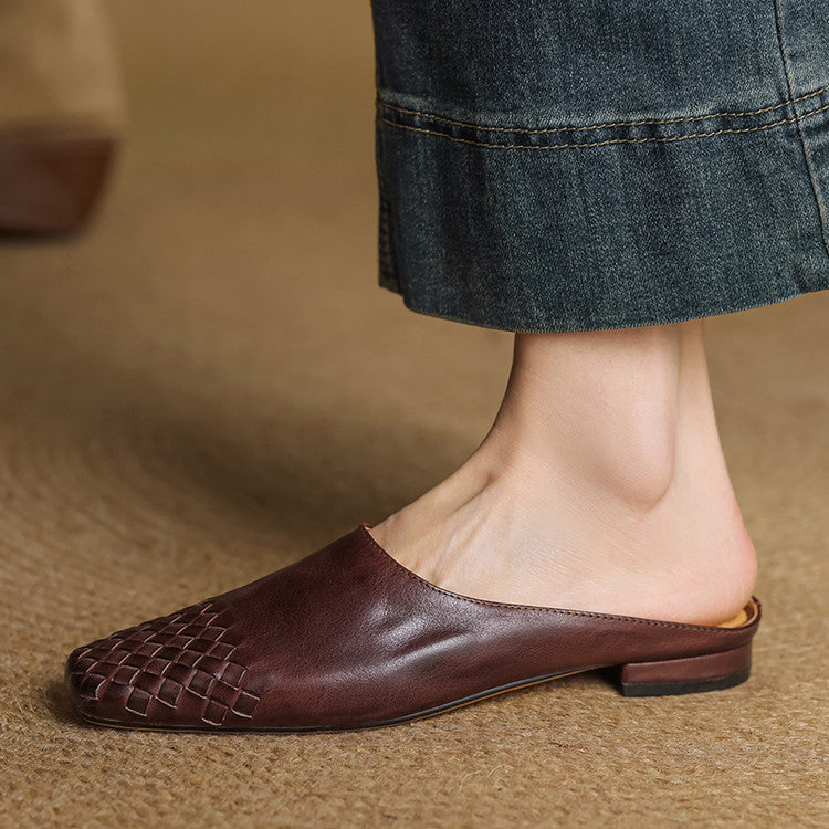 Thea | Woven-Toe Slip-On Mules