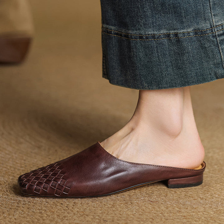 Thea | Woven-Toe Slip-On Mules