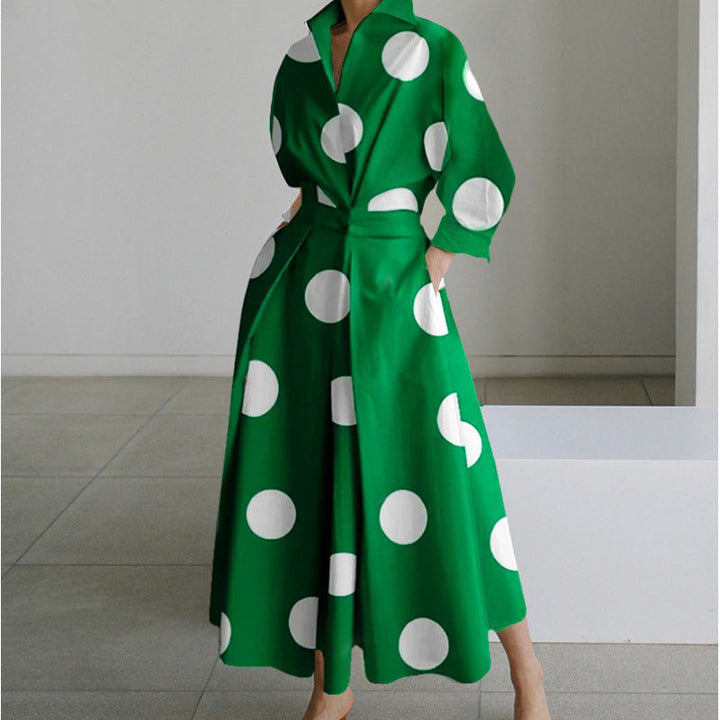 Vanessa | Elegant Wrap-Front Collared Maxi Dress