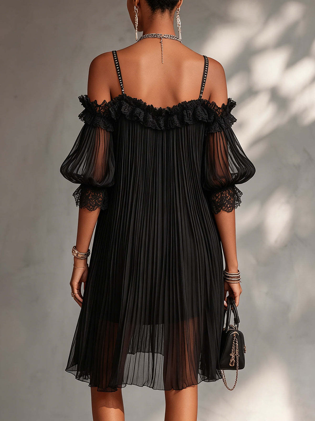 Lucille | Off-Shoulder Pleated Dress