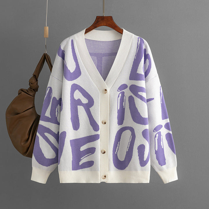 Leona | Lettered Statement Cardigan