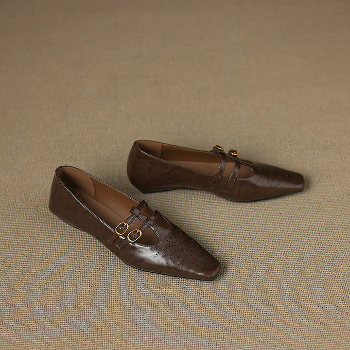 Etta | Brogued Double-Strap Mules