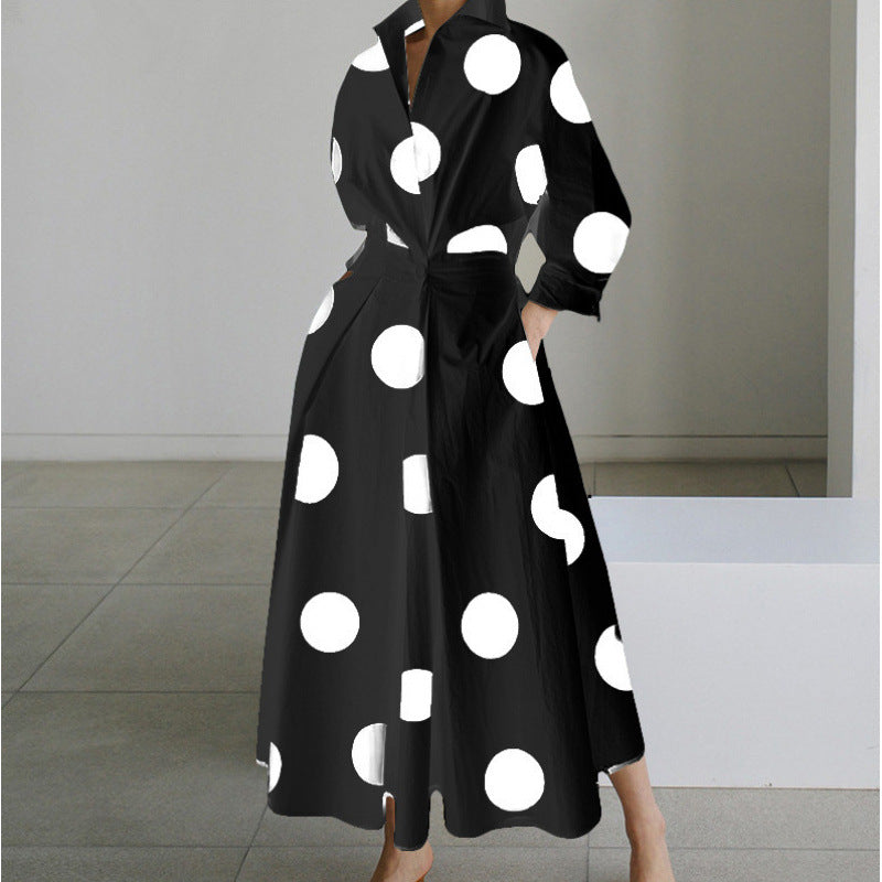 Vanessa | Elegant Wrap-Front Collared Maxi Dress