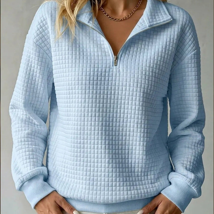 Brooke | Quilted Quarter-Zip Sweater