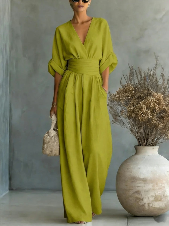 Lena | Wide-Leg Wrap Jumpsuit
