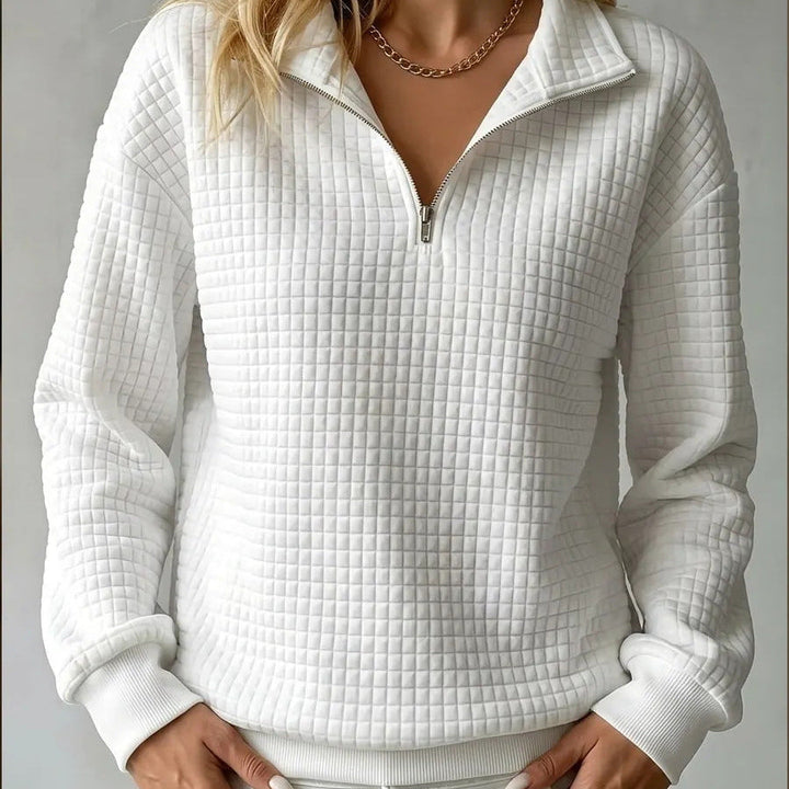 Brooke | Quilted Quarter-Zip Sweater