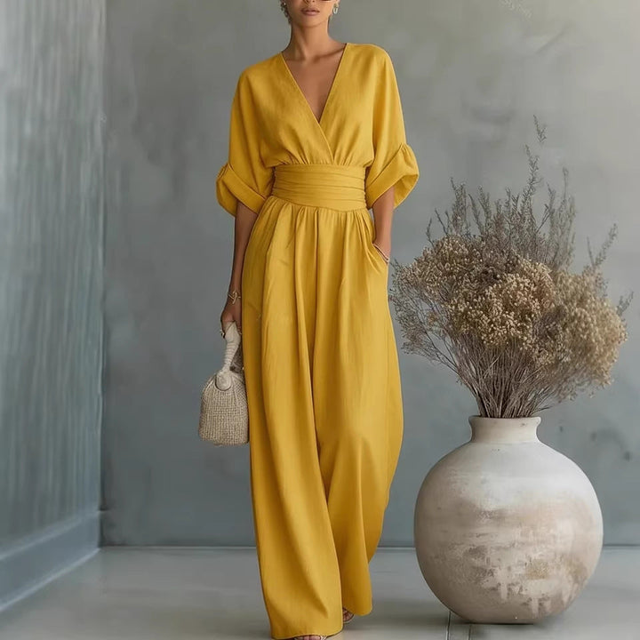 Lena | Wide-Leg Wrap Jumpsuit