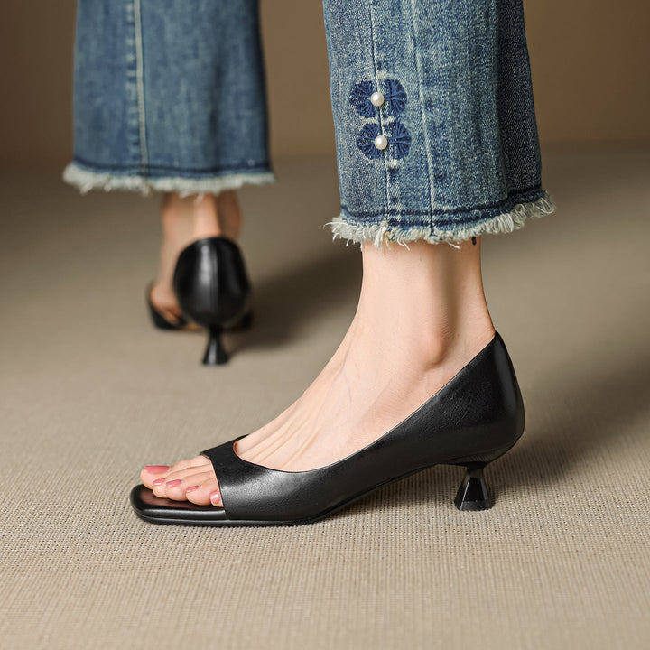 Delaney | Peep-Toe Kitten Heels