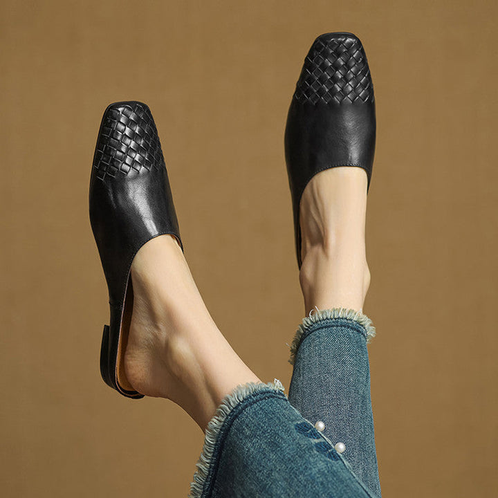Thea | Woven-Toe Slip-On Mules