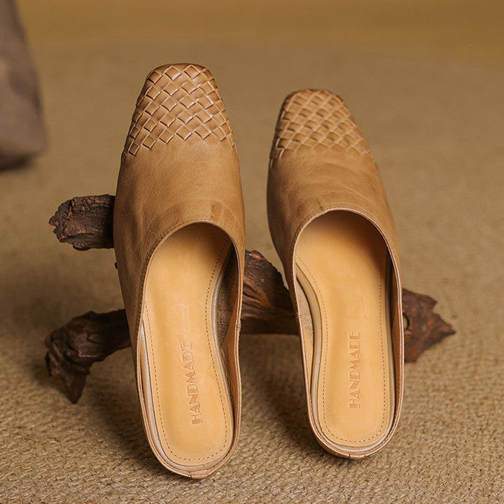 Thea | Woven-Toe Slip-On Mules