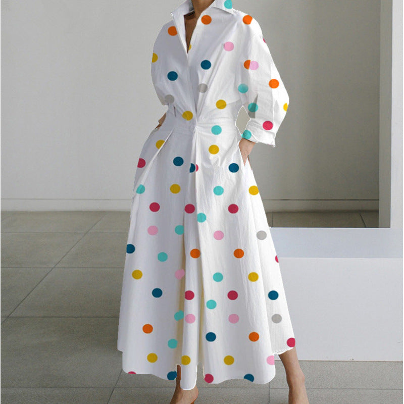 Vanessa | Elegant Wrap-Front Collared Maxi Dress