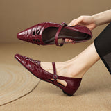 Margery | Pointed Strap Mary Jane Flats