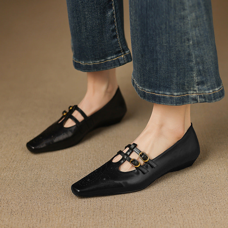 Etta | Brogued Double-Strap Mules