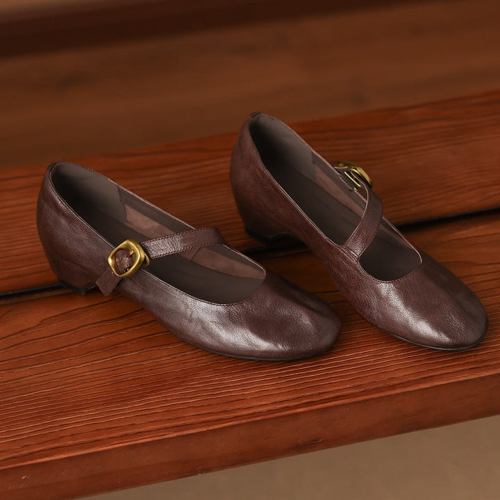 Eloise | Buckled Round-Toe Mary Jane Flats
