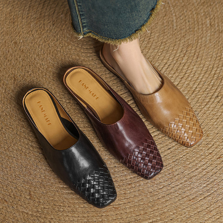 Thea | Woven-Toe Slip-On Mules