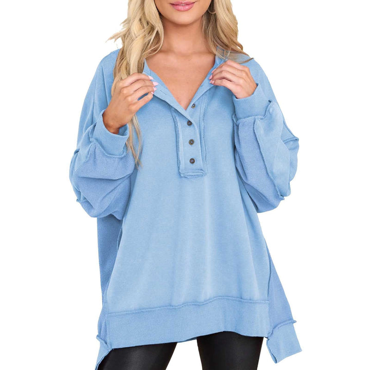 Jocelyn | Relaxed Button-Neck Sweatshirt