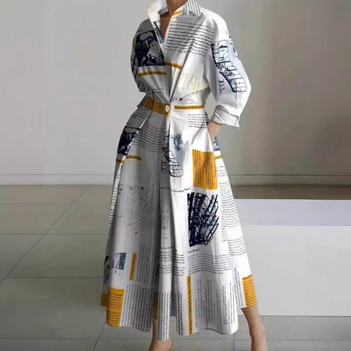 Vanessa | Elegant Wrap-Front Collared Maxi Dress