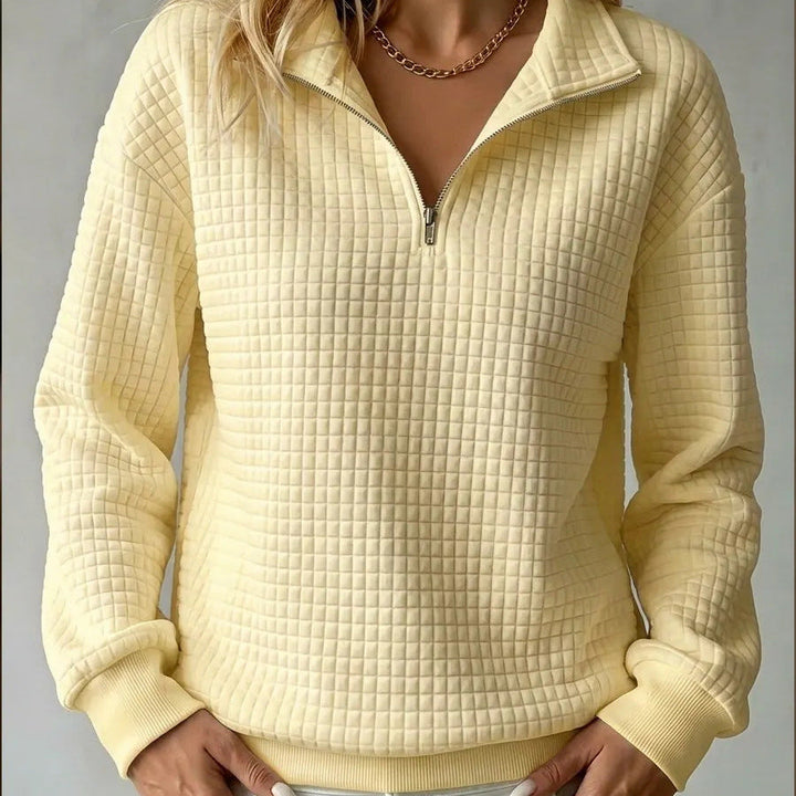 Brooke | Quilted Quarter-Zip Sweater