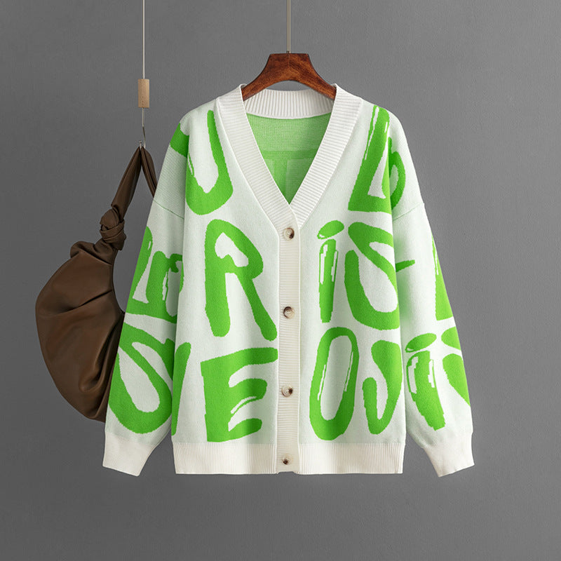 Leona | Lettered Statement Cardigan