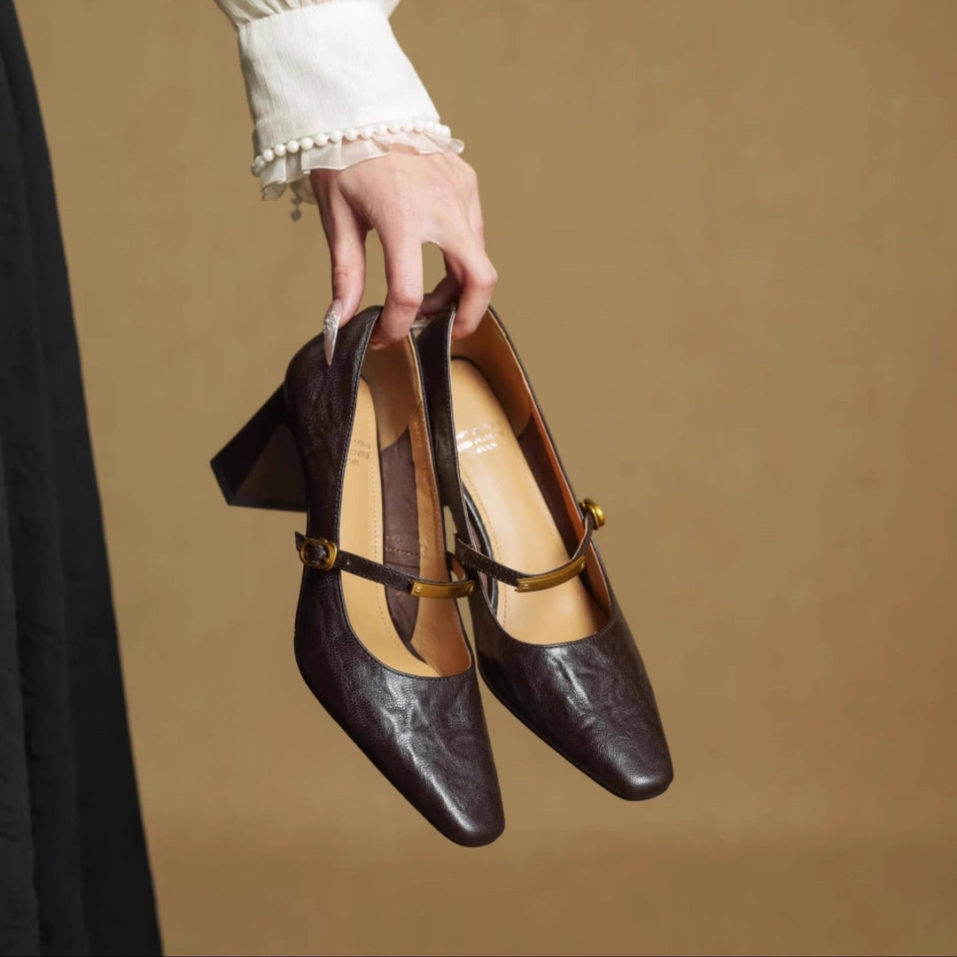 Elise | Classic Block-Heel Mary Jane Heels