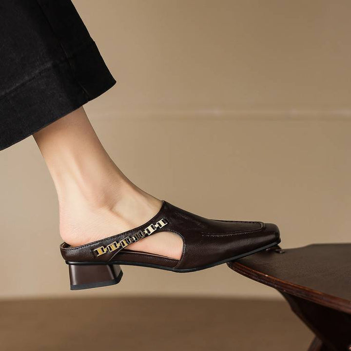 Vivienne | Square-Toe Slingback Mules