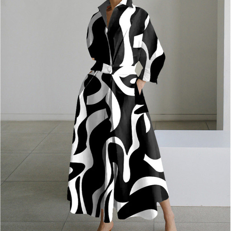 Vanessa | Elegant Wrap-Front Collared Maxi Dress