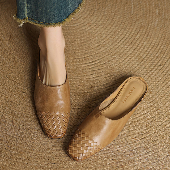 Thea | Woven-Toe Slip-On Mules