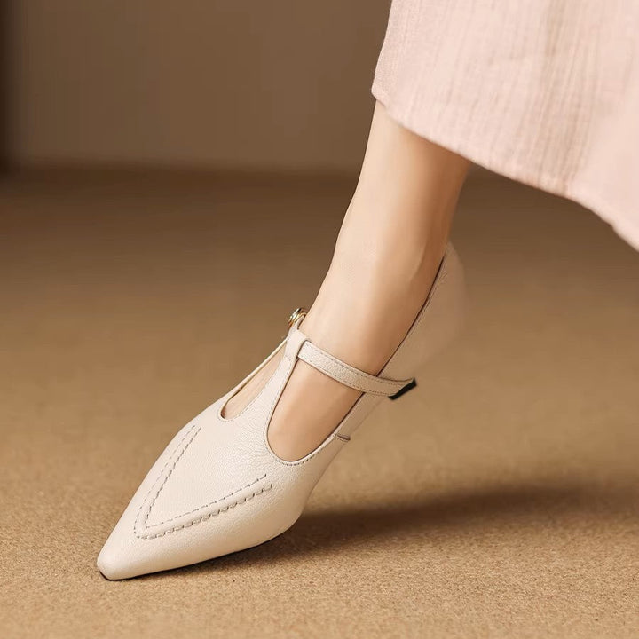 Eliza | Pointed T-Strap Heels