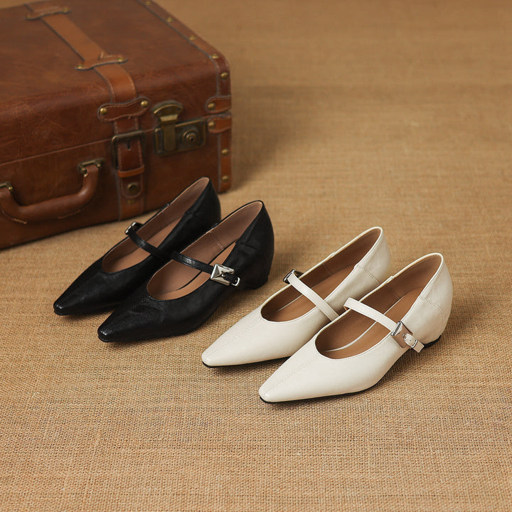 Erin | Pointed-Toe Mary Jane Flats