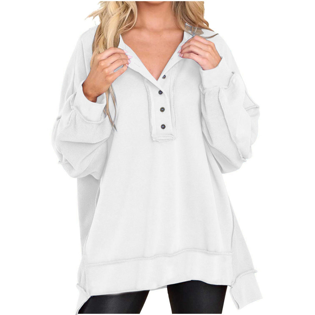 Jocelyn | Relaxed Button-Neck Sweatshirt