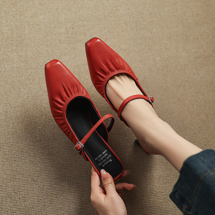 Elsa | Ruched Strap Mules