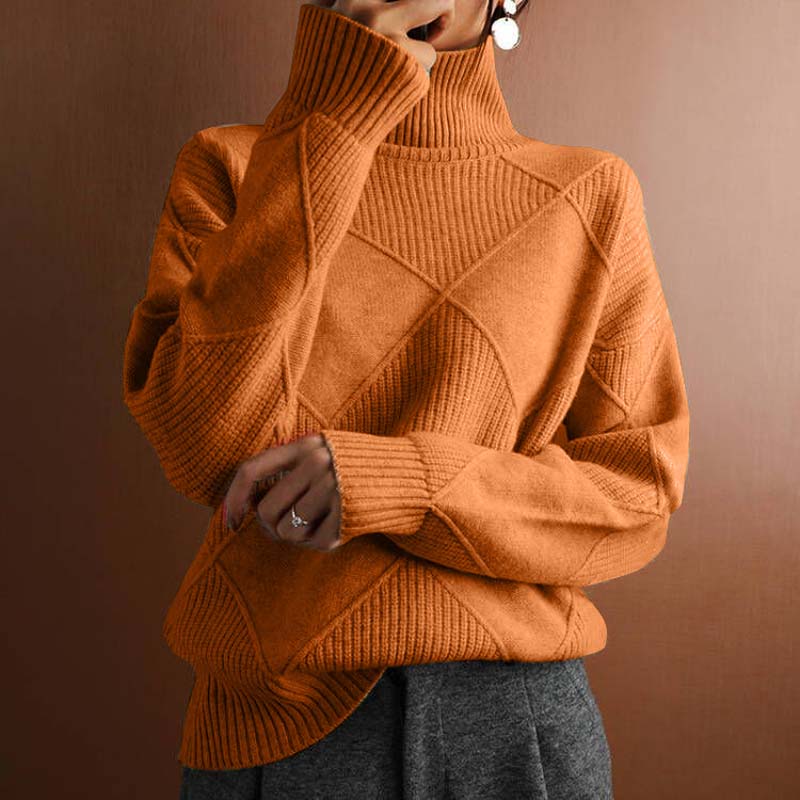 Cecily | Textured Roll-Neck Jumper