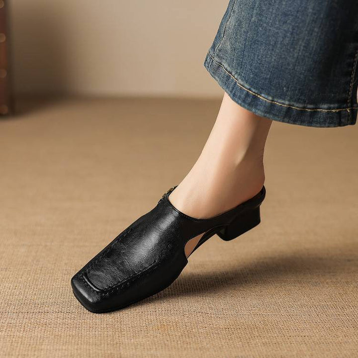 Vivienne | Square-Toe Slingback Mules