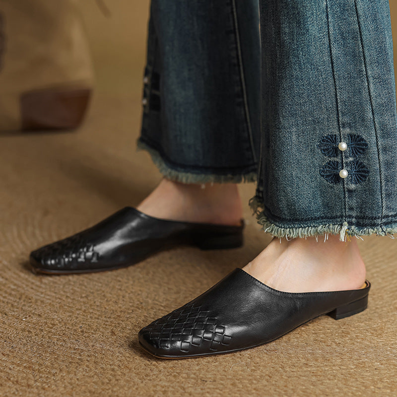 Thea | Woven-Toe Slip-On Mules