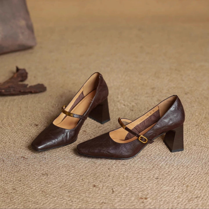 Elise | Classic Block-Heel Mary Jane Heels