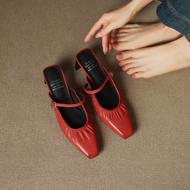 Elsa | Ruched Strap Mules